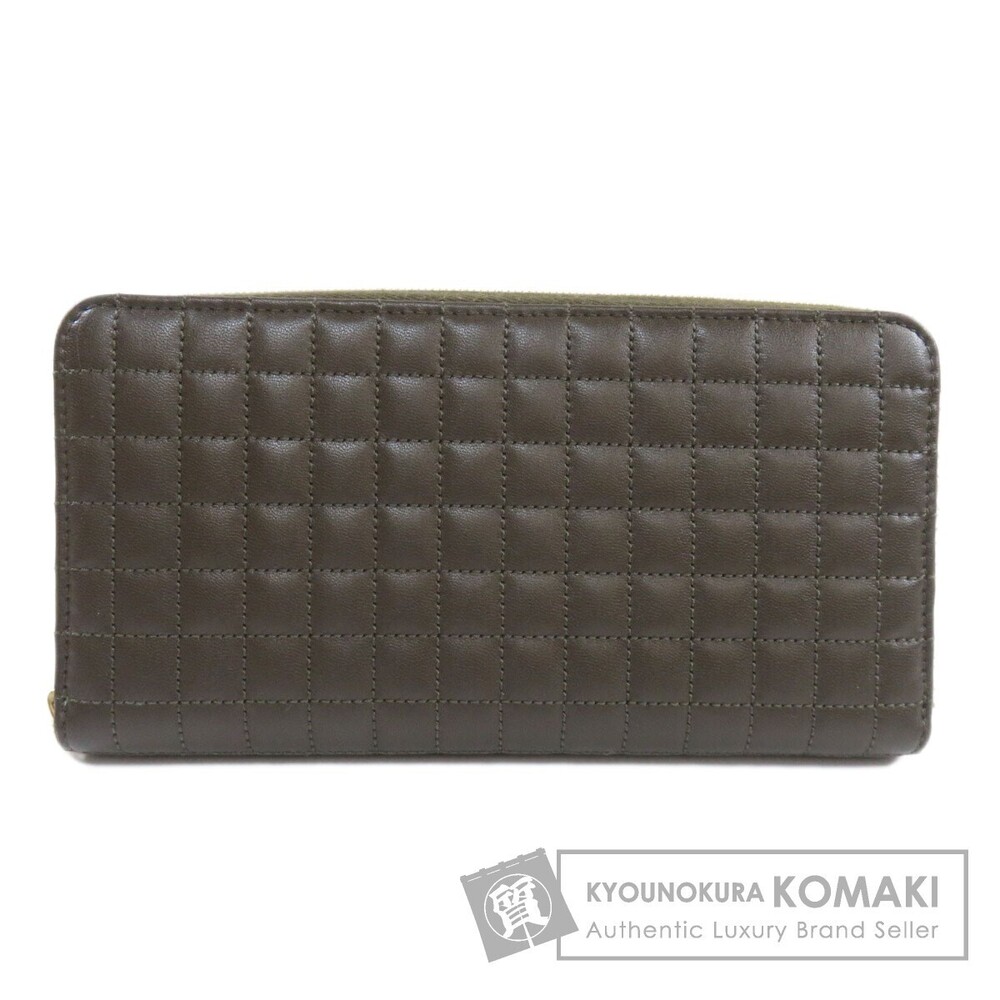 Celine Stitch Motif Long Wallet Calfskin